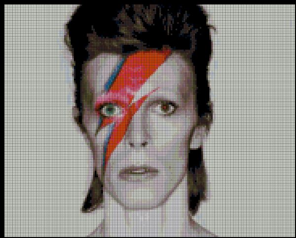 David Bowie - Ziggy Stardust Full Coverage Cross Stitch Pattern - Image 3