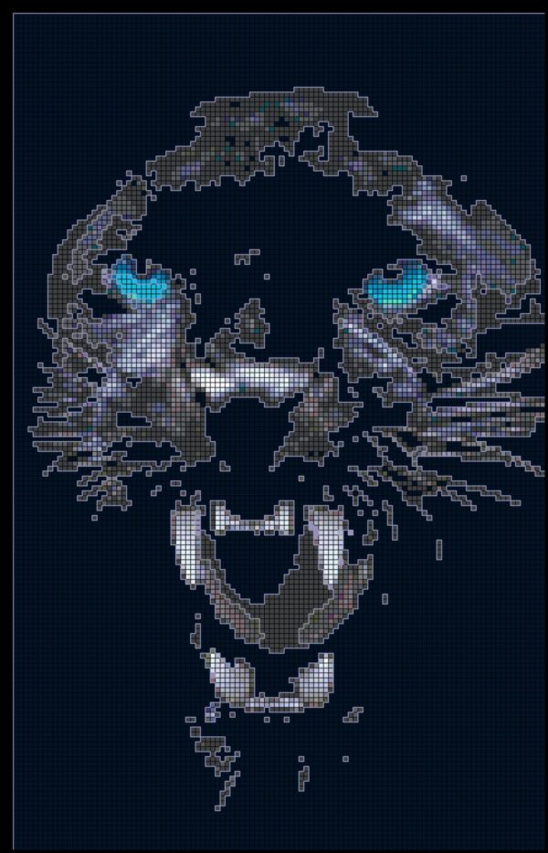 Intricate Panther Cross Stitch Pattern | Full Coverage Design for Intermediate to Advanced Stitchers - Image 3