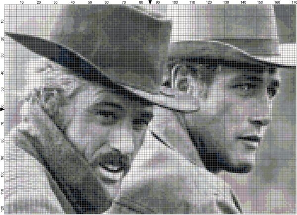 Advanced Counted Cross Stitch Pattern - Butch Cassidy and the Sundance Kid - Image 2