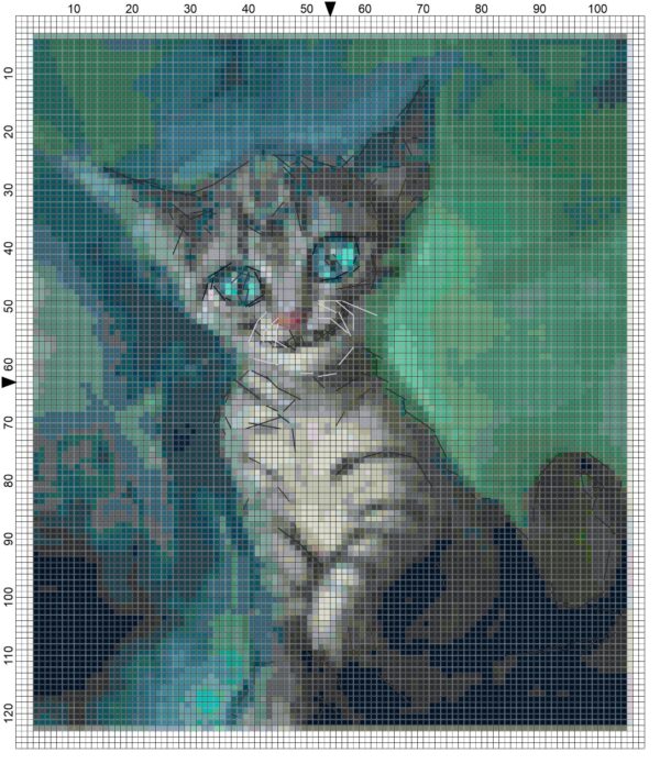 Cheshire Kitty - Counted Cross Stitch Original Pattern - Image 3