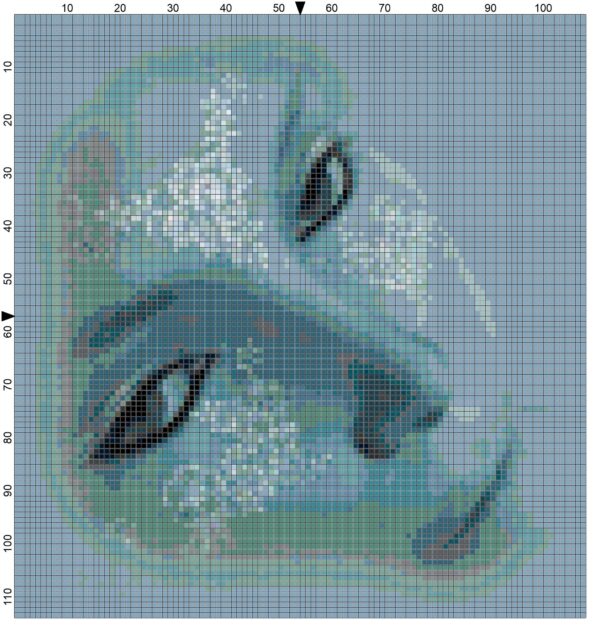 Fantasy Face Original Counted Cross Stitch Pattern - Image 2