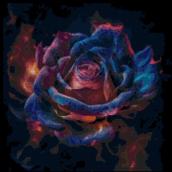 Fiery Hypnotic Rose Cross Stitch Pattern - Downloadable PDF (176 x 176 Stitches) - Image 3