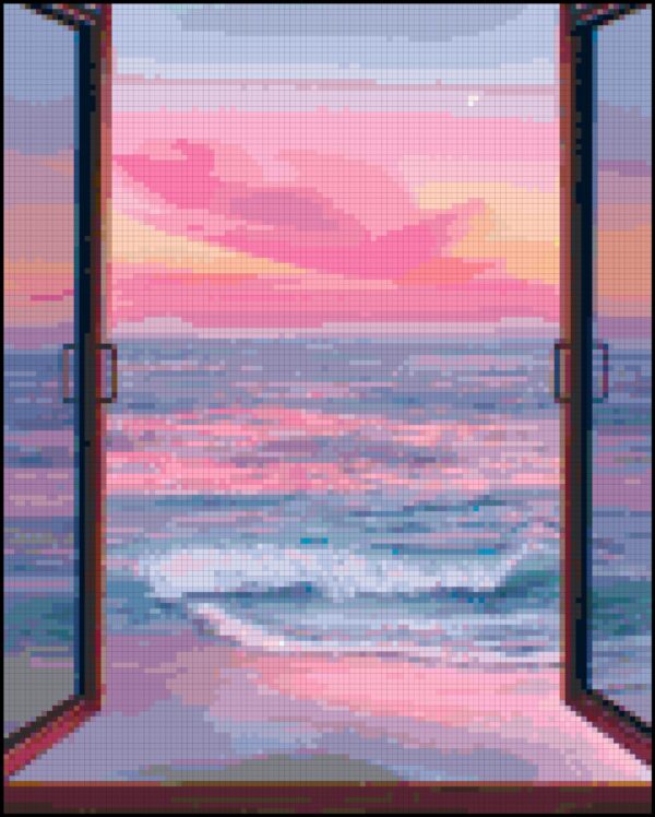 Framed Sunrise - Original Counted Cross Stitch Pattern - Image 2