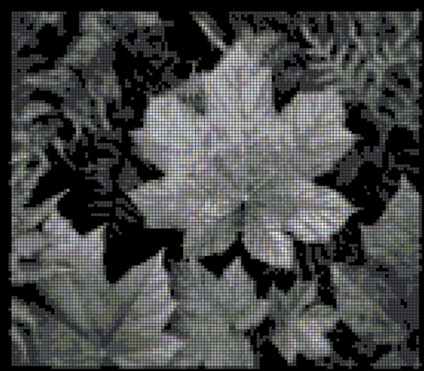 Leaves in Black and White Cross Stitch Pattern - Image 3