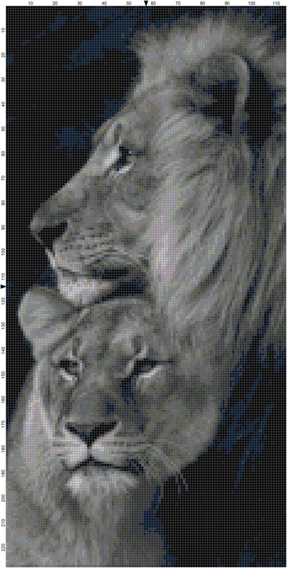 Loving Lion Couple Counted Cross Stitch Pattern - Instant Download PDF - Image 3