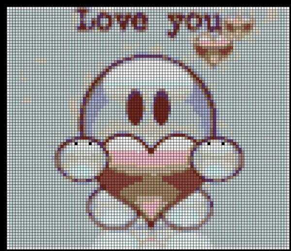 Love you original counted cross stitch pattern - Image 2