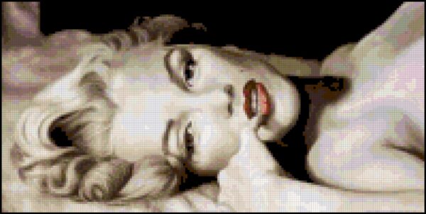 Original Marilyn Monroe Nude Cross Stitch Pattern - Intermediate Level - Image 2