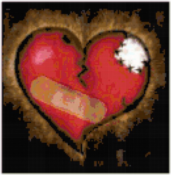 Mending a Broken Heart Original Cross Stitch Pattern - Image 2