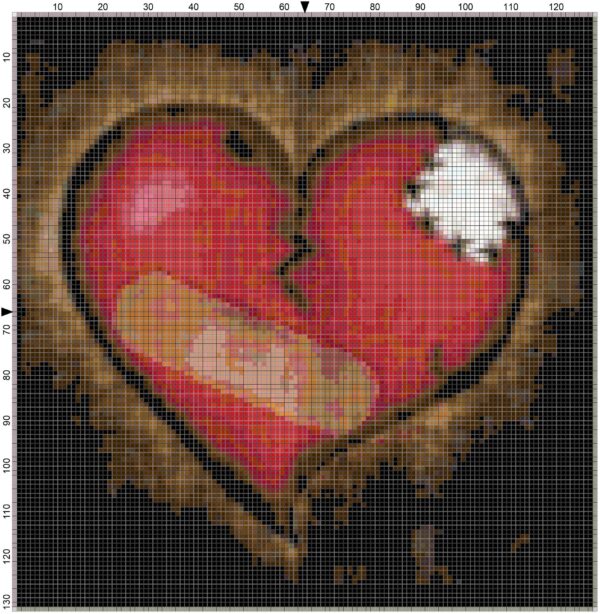 Mending a Broken Heart Original Cross Stitch Pattern - Image 3