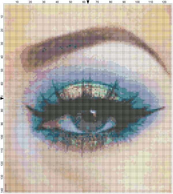 Seahawks Eye Original Counted Cross Stitch Pattern - Image 3