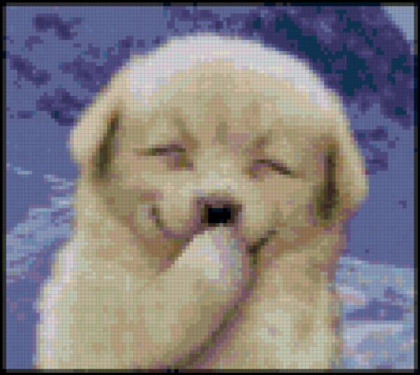 Original Smiling Puppy Full Coverage Counted Cross Stitch Pattern! (Instant Download) - Image 2