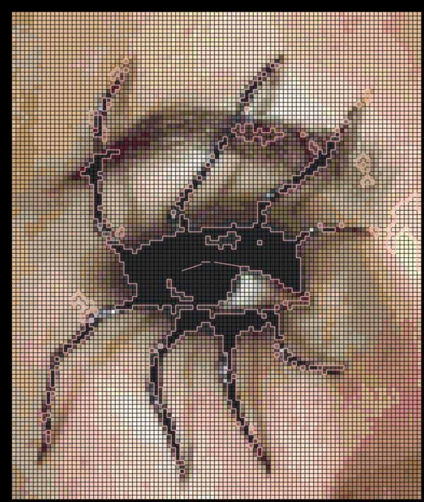 Intricate Spider Eye Full Coverage Counted Cross Stitch Pattern - Image 3