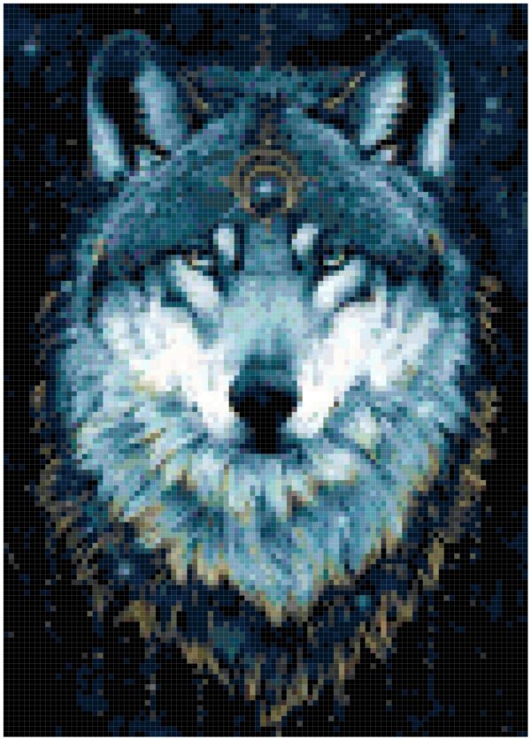 Spiritual Wolf Counted Cross Stitch Pattern - Image 2