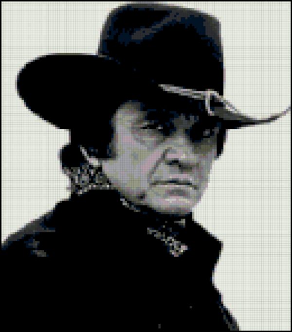 Johnny Cash - "The Man In Black"- Full Coverage Counted Cross Stitch Pattern for Intermediate Stitchers - Image 2