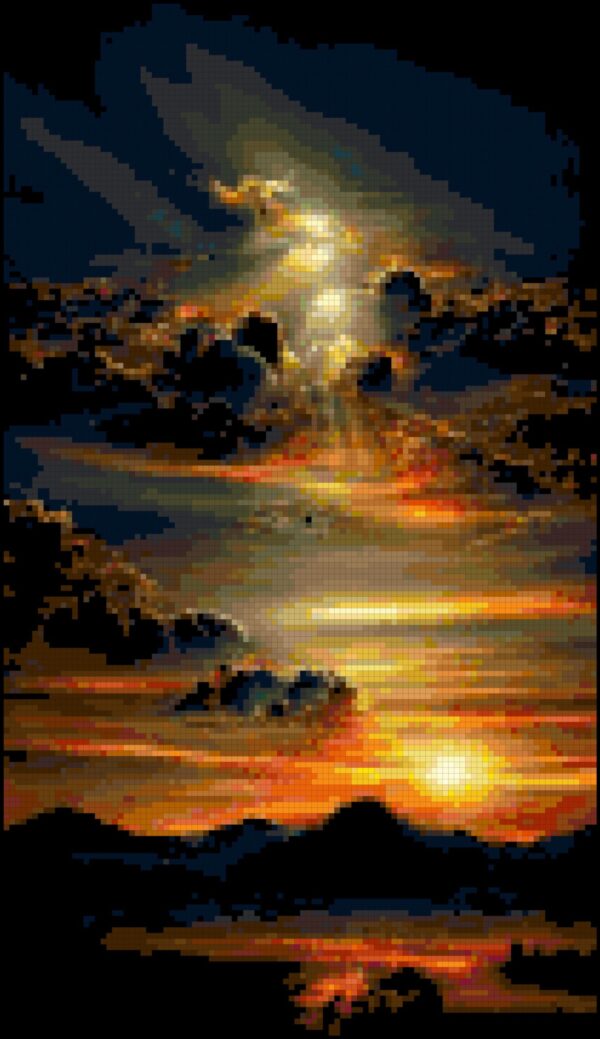 The Skies Opened Up Original Counted Cross Stitch Pattern - Image 2