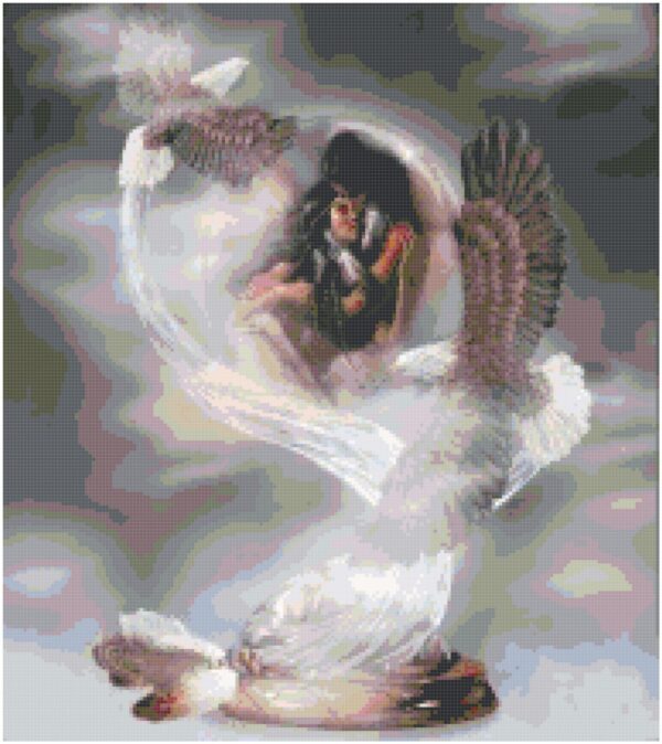 Love in the Clouds - Original Counted Cross Stitch Pattern - Native American