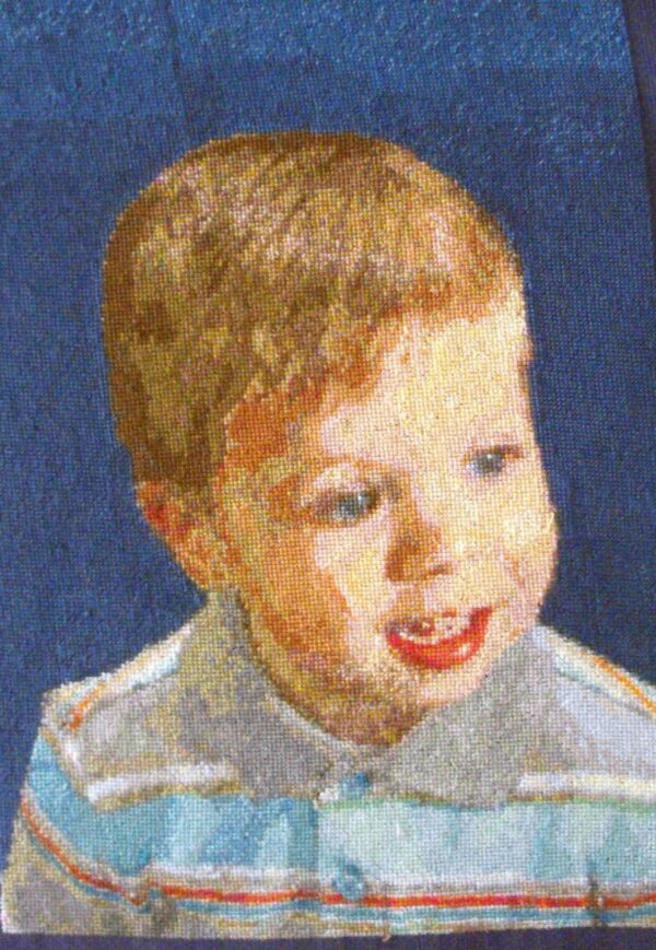 Custom Hand-Stitched Cross Stitch Portrait from Your Photograph