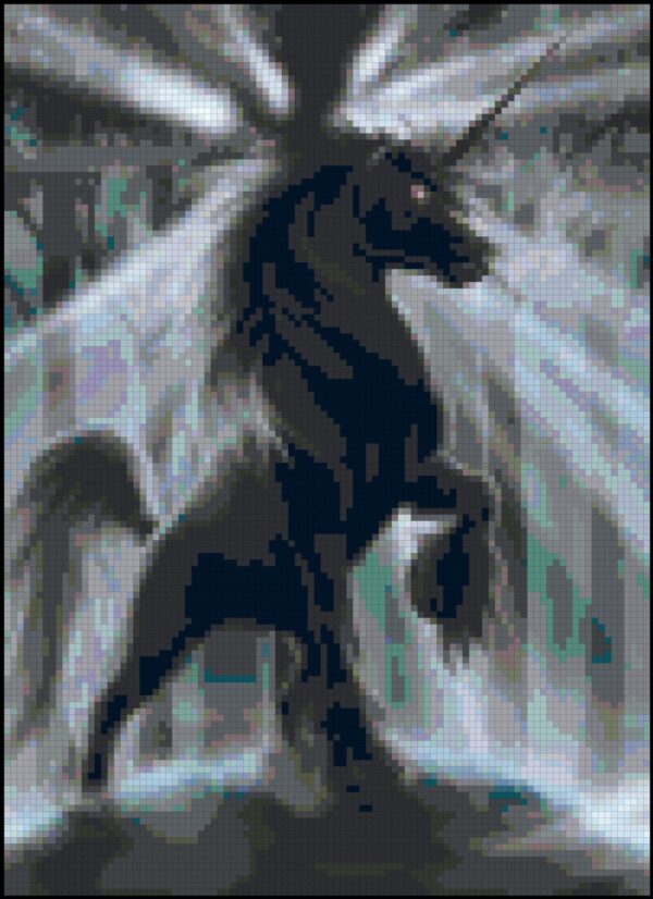 Dark Unicorn - Original Counted Cross Stitch Pattern