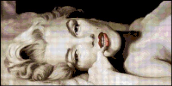 Original Marilyn Monroe Nude Cross Stitch Pattern - Intermediate Level