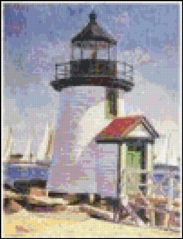 Simple Lighthouse Counted Cross Stitch Pattern