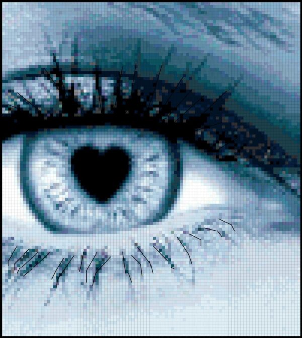 Captivate with Love Struck Eye: A Detailed Counted Cross Stitch Pattern (DMC Compatible)