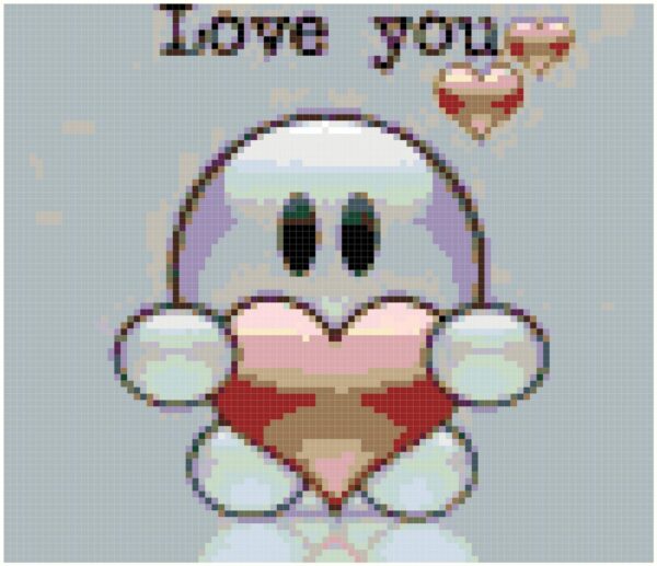 Love you original counted cross stitch pattern