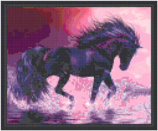 Horse of a Different Color - Full Coverage Counted Cross Stitch Pattern (Beginner-Intermediate)