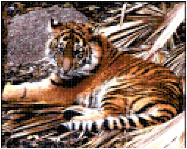 Full Coverage Tiger Cross Stitch Pattern: A Majestic DIY Embroidery Project