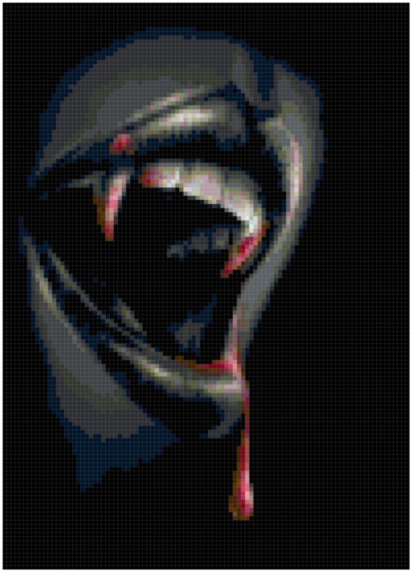 Counted Cross Stitch Pattern of Bloody Fangs