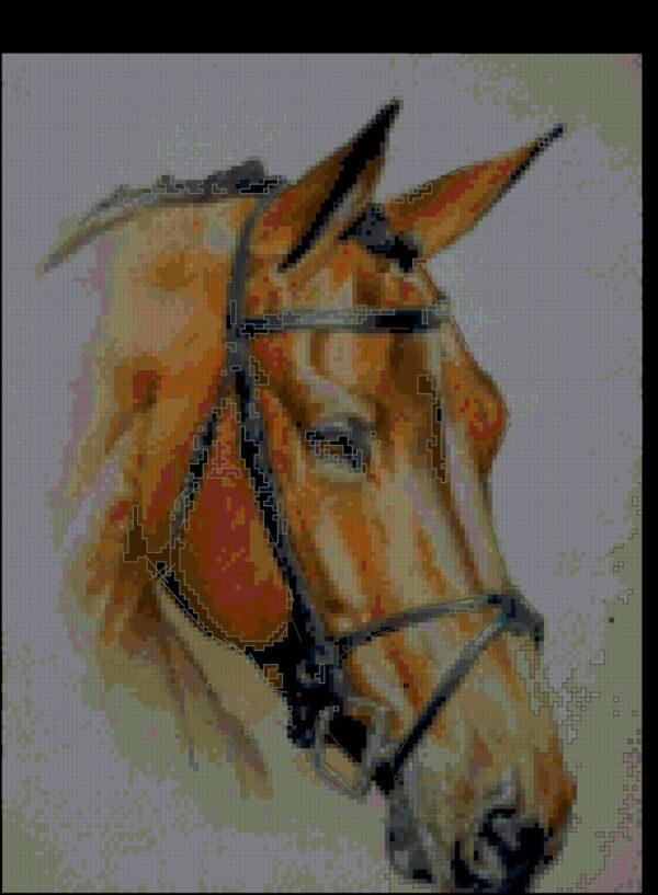 Original Watercolor Horse Counted Cross Stitch Pattern - Instant Download PDF