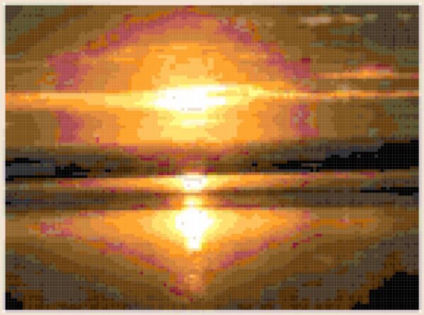 Beach Sunset Original Counted Cross Stitch Pattern