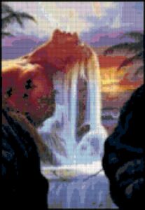 Waterfall Illusion Counted Cross Stitch Pattern