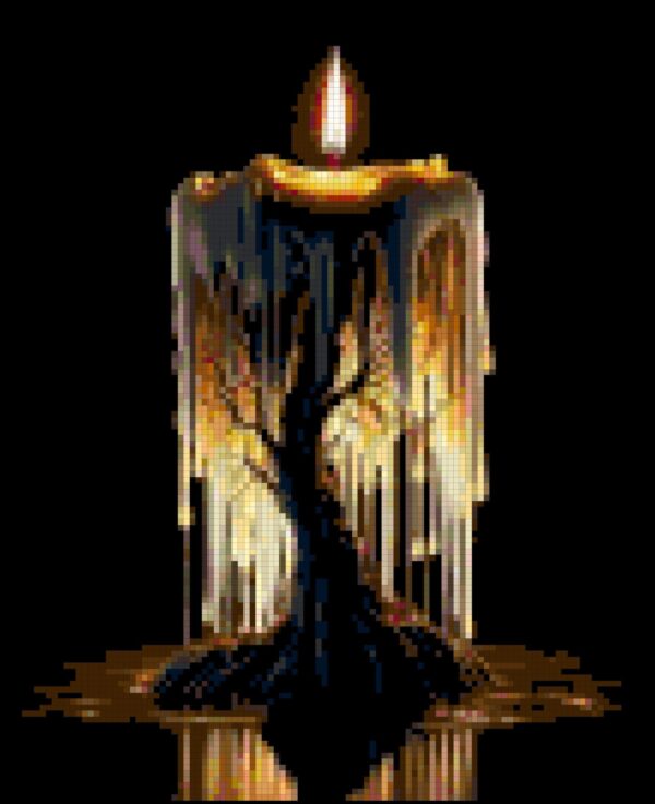 Light Up Your Stitching World with the Enchanting Candle Tree Cross Stitch Pattern!