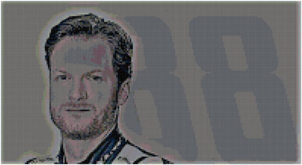 Dale Jr's Retirement Year Portrait-Counted Cross Stitch Pattern